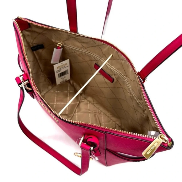 Michael Kors Large Charlotte Tote Bag Electric Pink - Picture 9 of 12